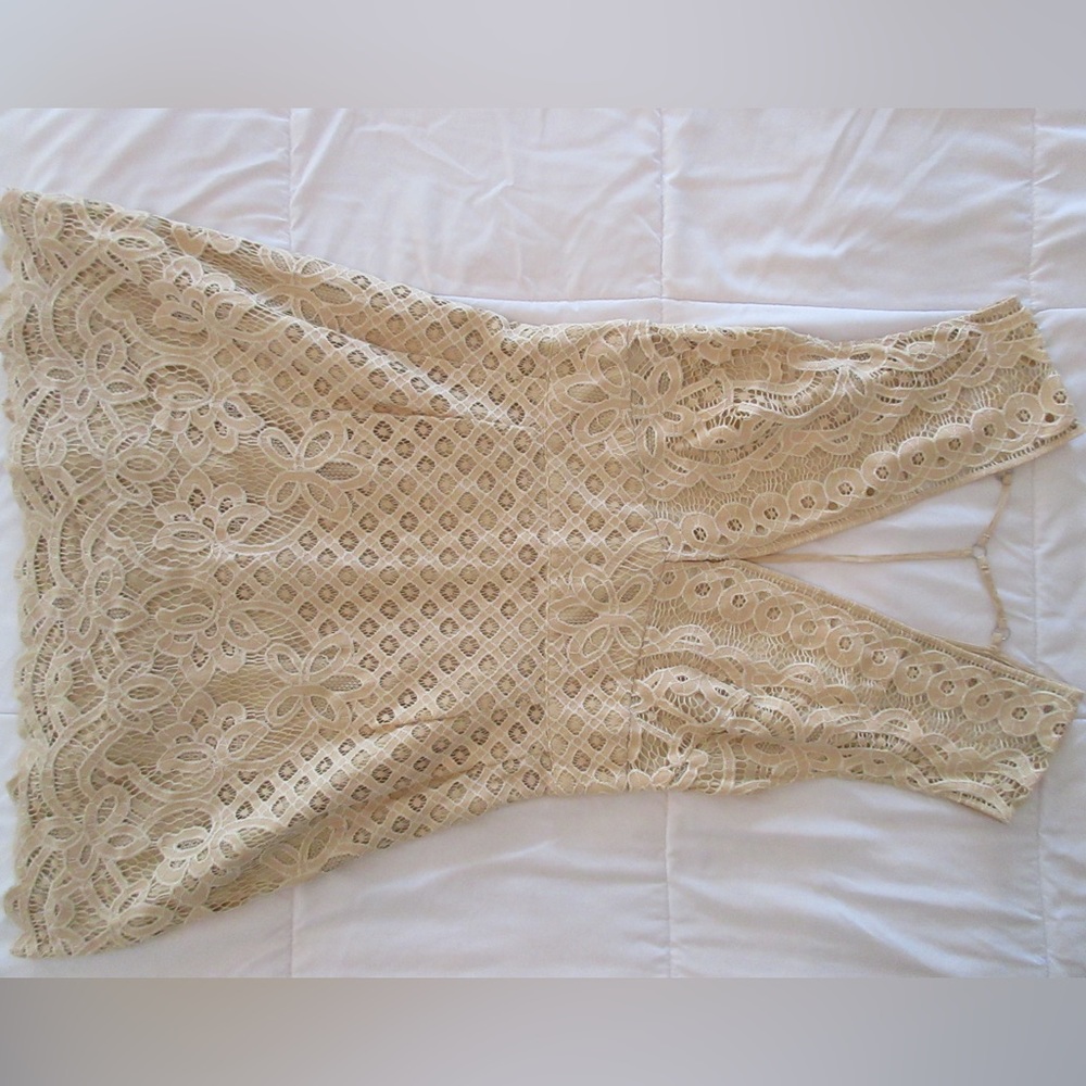 Free People One Million Lovers Ivory Crochet Mini Dress
